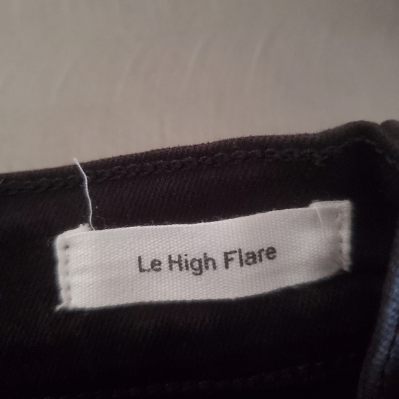Frame Denim Le High Flare Black Jeans Stretch High Waisted Film Noir Size 24 - Picture 8 of 13